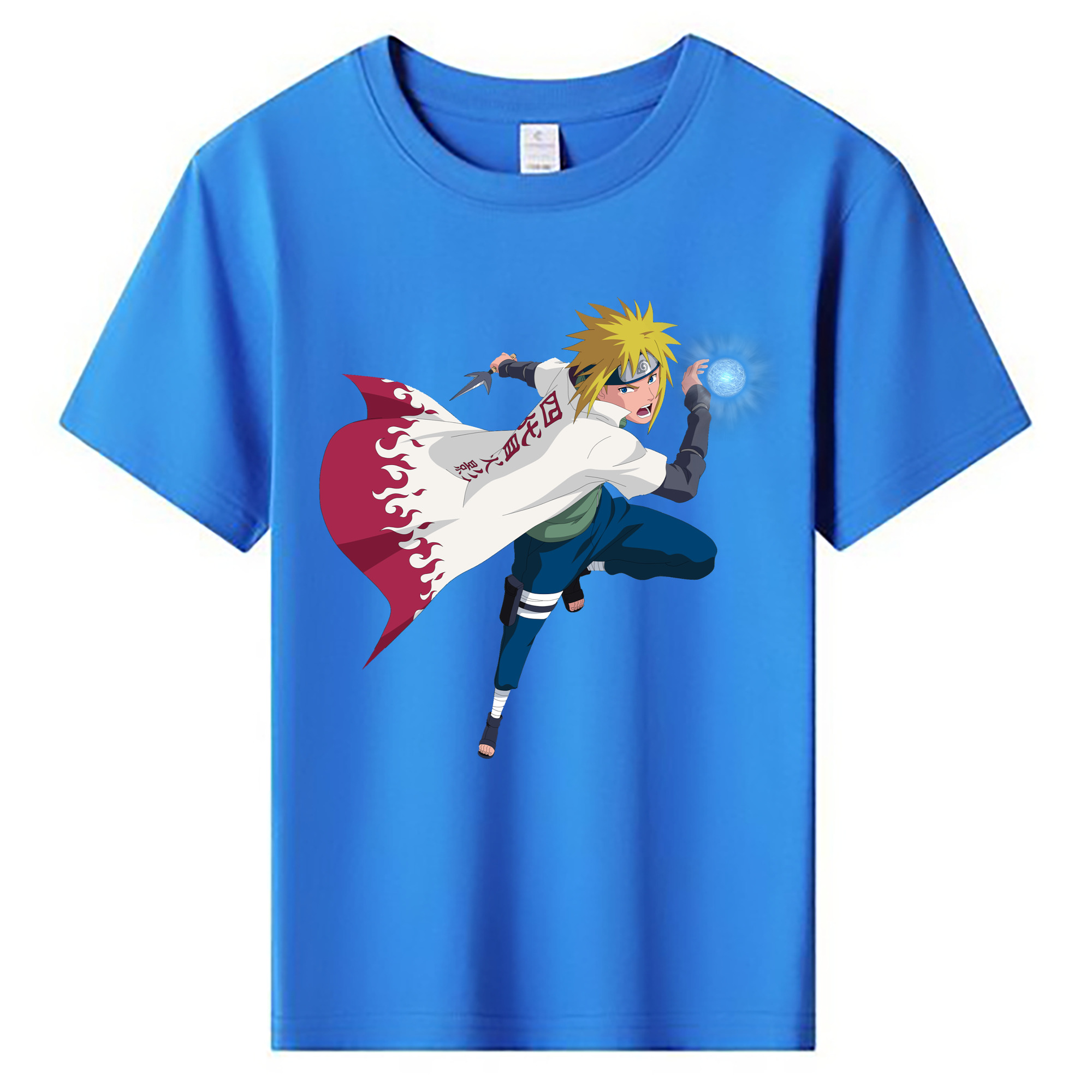 （画像用） NARUTO -ナルト- 波風 ミナト Namikaze Minato 綿100％キッズTシャツ（フロントプリント）